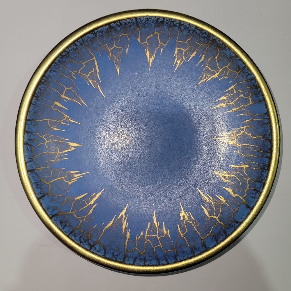 Blue and Gold Decorative Plate